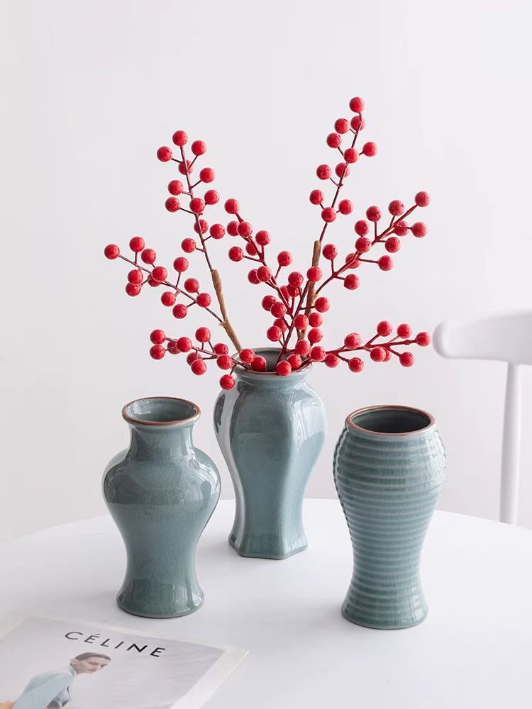 Chinese Celadon Glazed Ceramic Vase 13