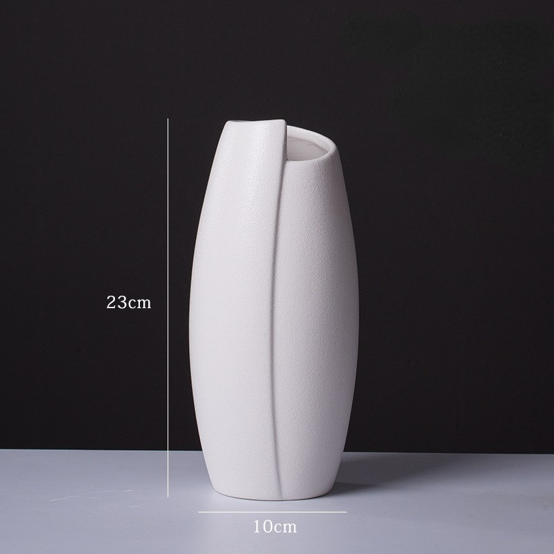 Minimalist Asymmetrical Leaf Ceramic Vase