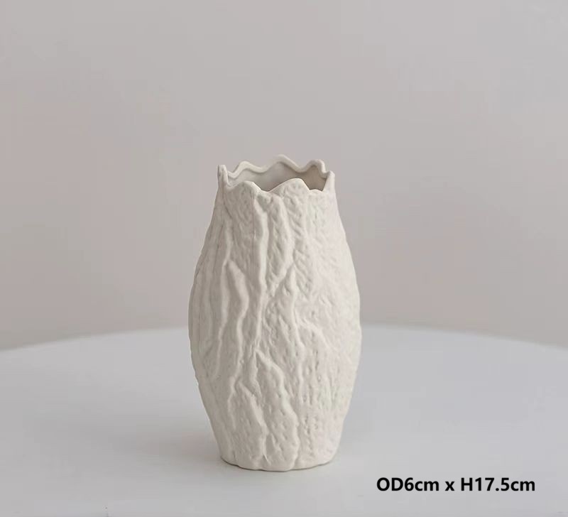 Minimalist Crinkled Ceramic Vase 4
