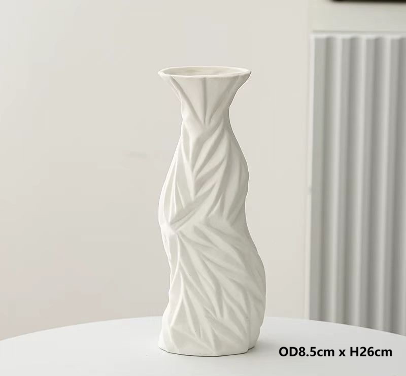 Minimalist Crinkled Ceramic Vase 3