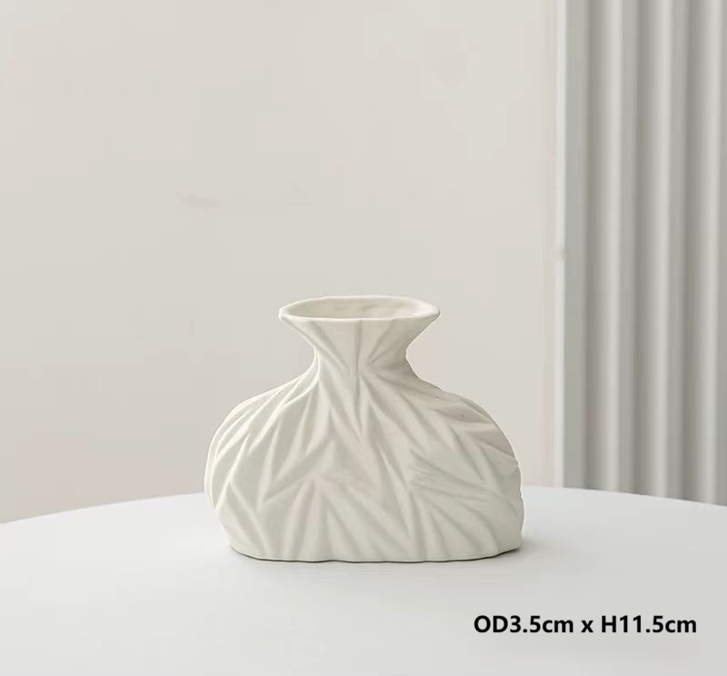 Minimalist Crinkled Ceramic Vase 5