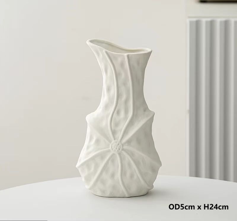 Minimalist Crinkled Ceramic Vase 6