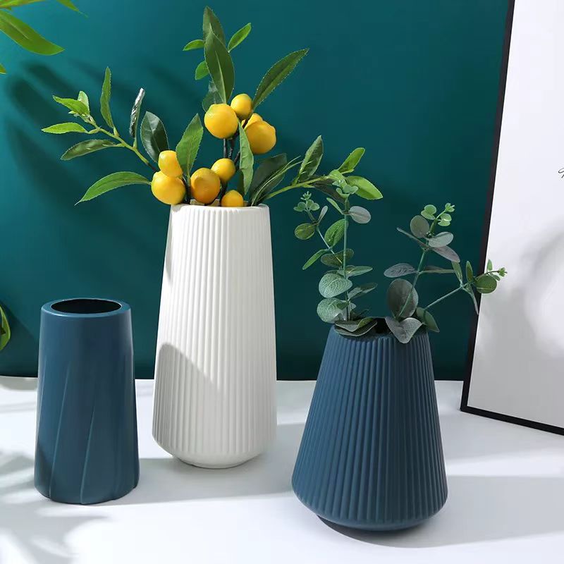 Minimalist Ridge Textured Ceramic Vase 6