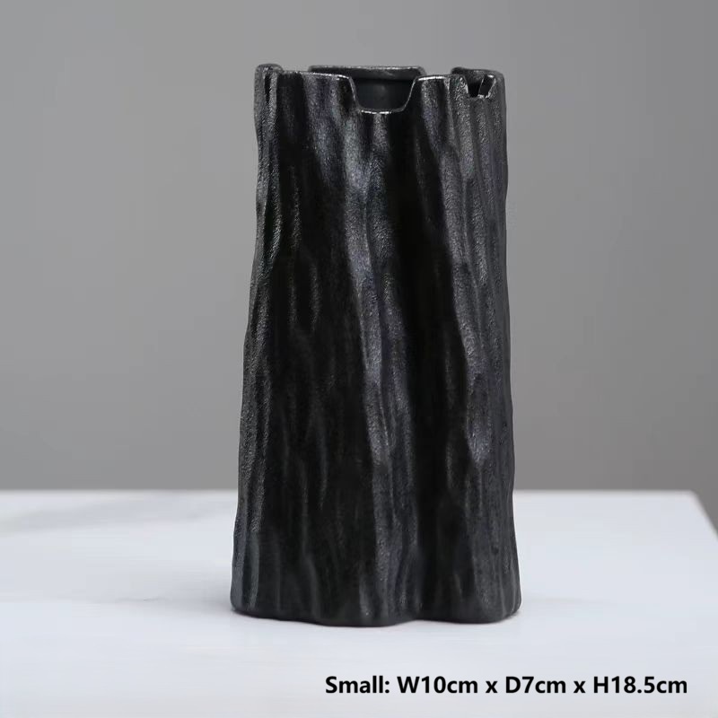 Minimalist Trunk Textured Ceramic Vase