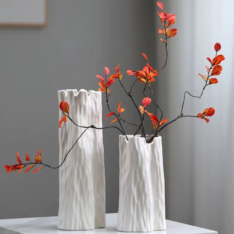 Minimalist Trunk Textured Ceramic Vase 6
