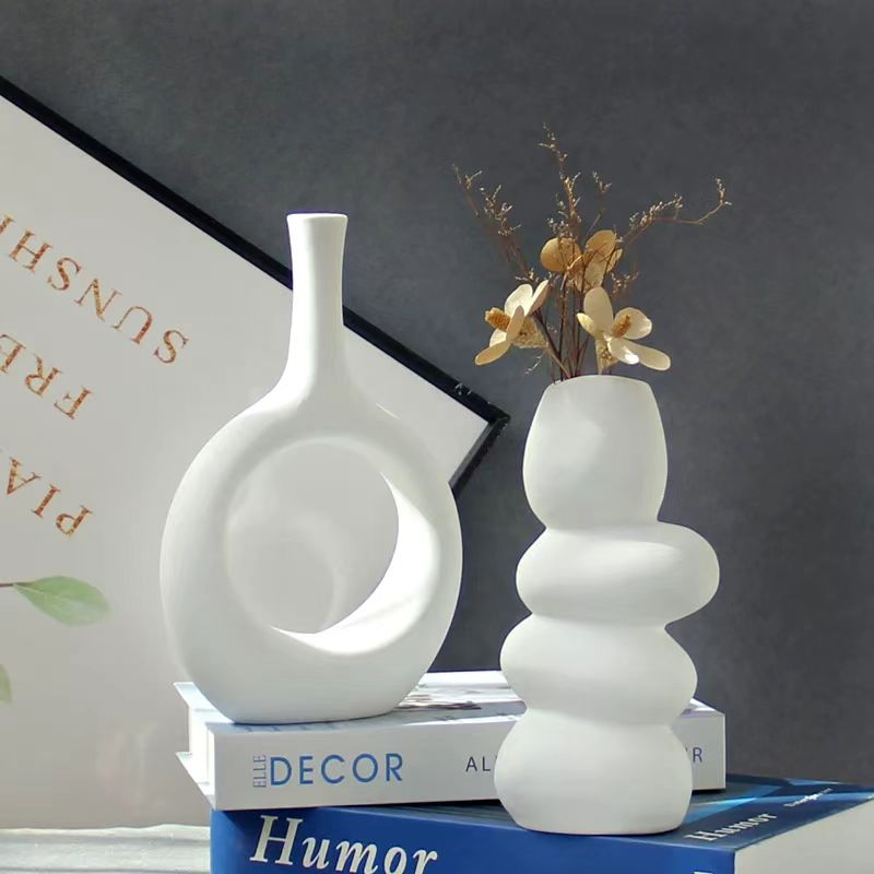 Minimalist White Ceramic Vases