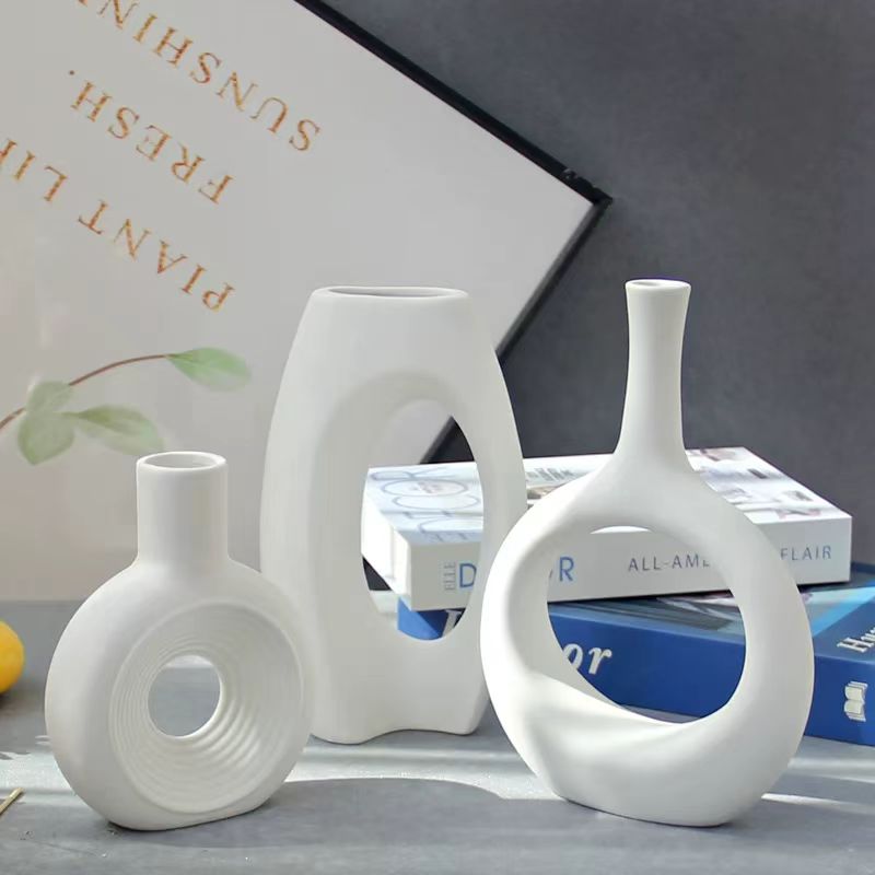Minimalist White Ceramic Vases 2