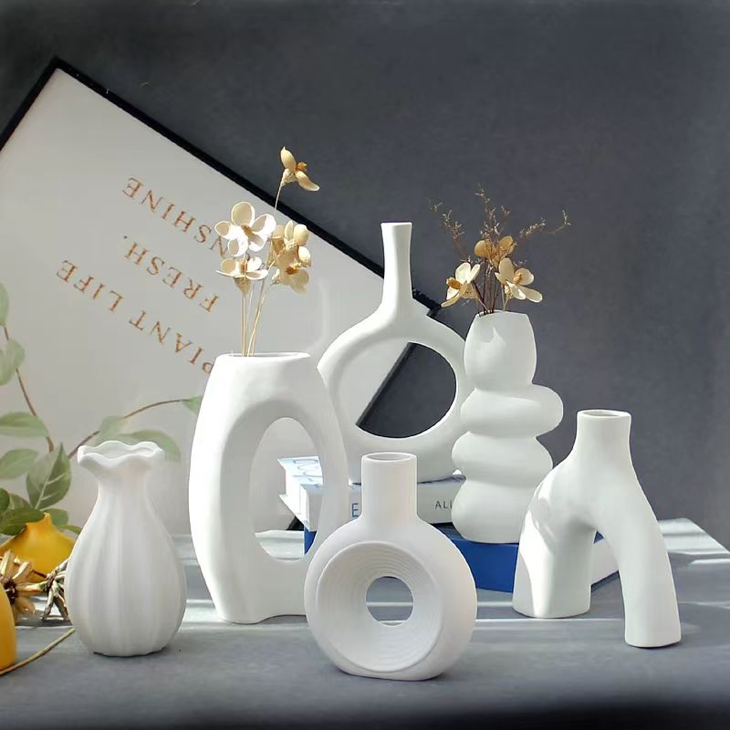 Minimalist White Ceramic Vases 23