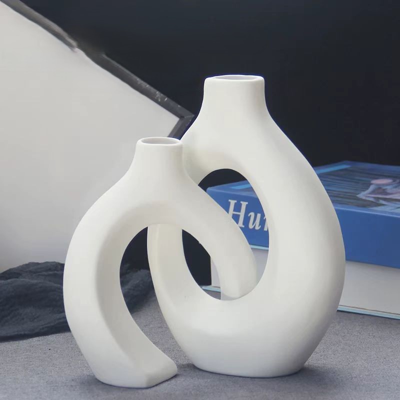 Minimalist White Ceramic Vases 9