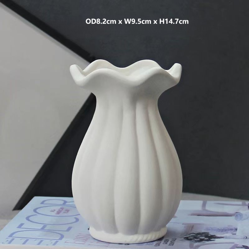 Minimalist White Ceramic Vases 12