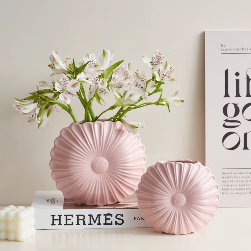 Nordic Radiant Petal Ceramic Vase