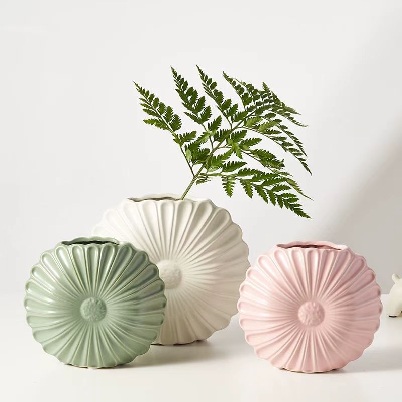 Nordic Radiant Petal Ceramic Vase