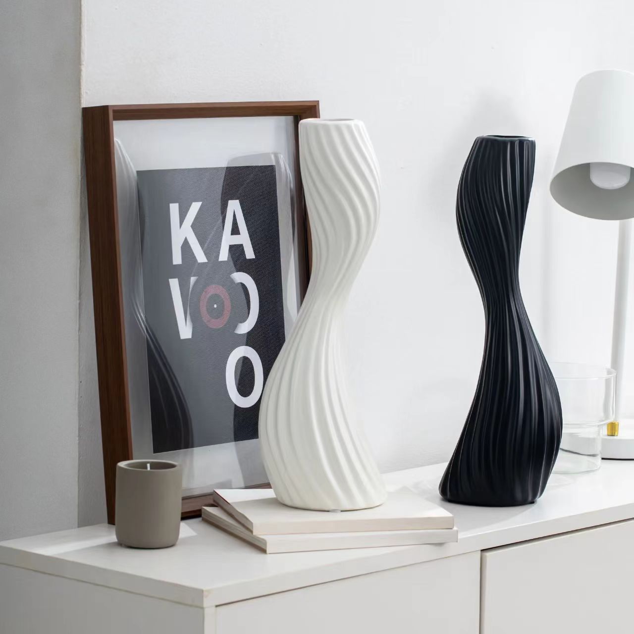 Nordic Twisted Wave Ceramic Vase