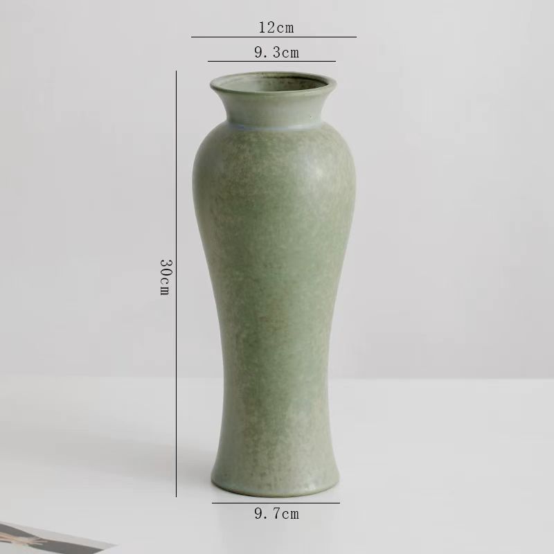 Wabi-Sabi Celadon Ceramic Vase 4