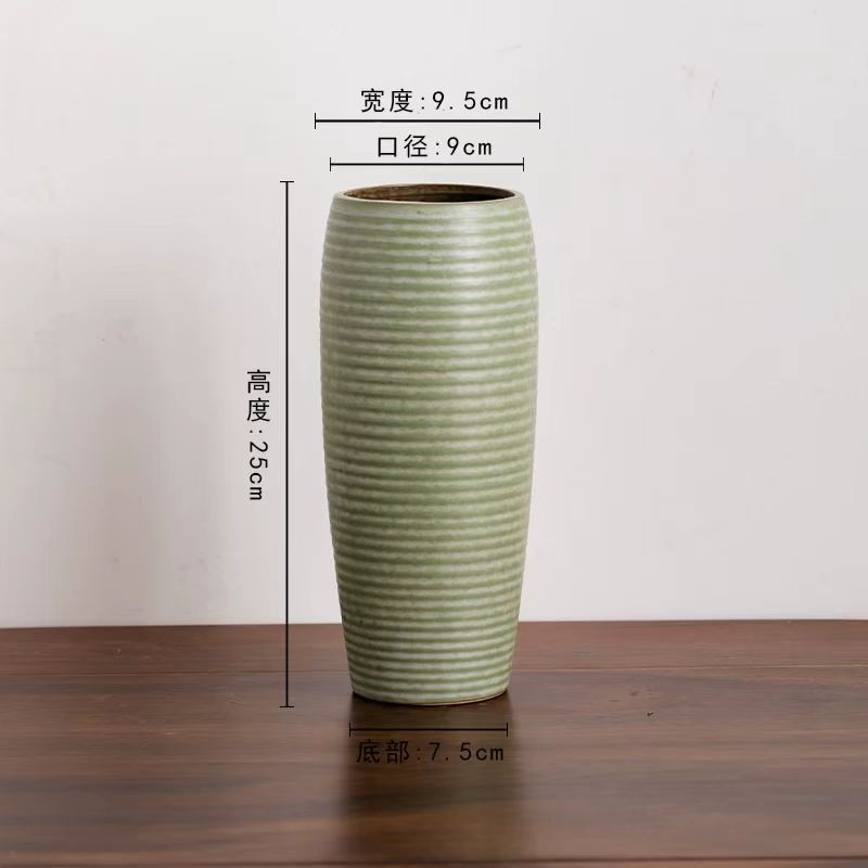 Wabi-Sabi Celadon Ceramic Vase