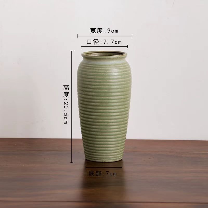 Wabi-Sabi Celadon Ceramic Vase 12