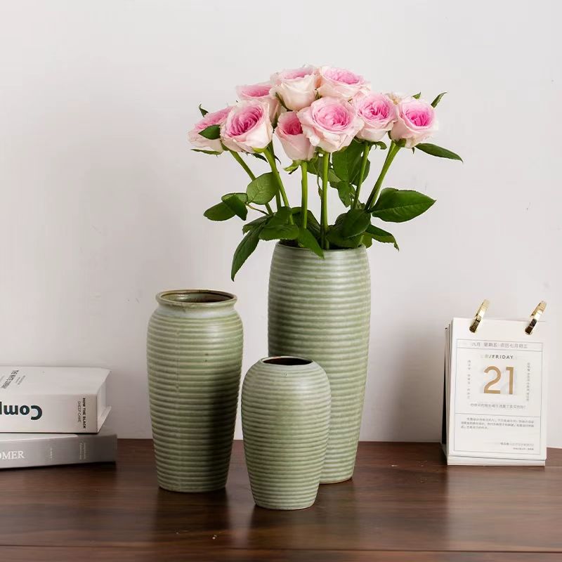Wabi-Sabi Celadon Ceramic Vase 14