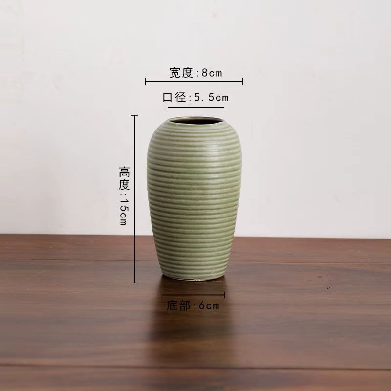 Wabi-Sabi Celadon Ceramic Vase 9