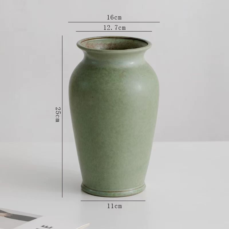 Wabi-Sabi Celadon Ceramic Vase 7