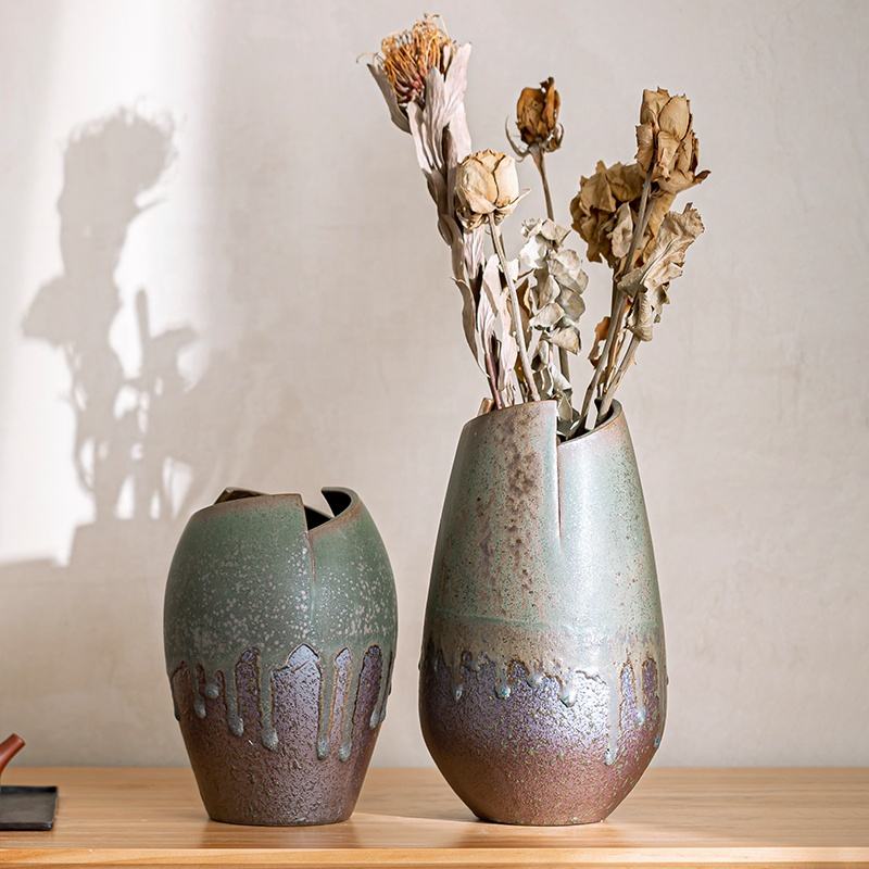 Wabi-Sabi Glazed Rustic Ceramic Vase