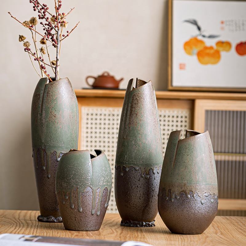 Wabi-Sabi Glazed Rustic Ceramic Vase 2