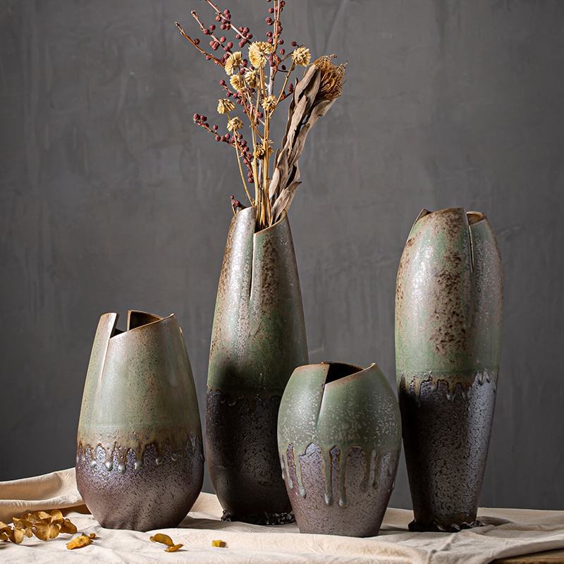 Wabi-Sabi Glazed Rustic Ceramic Vase