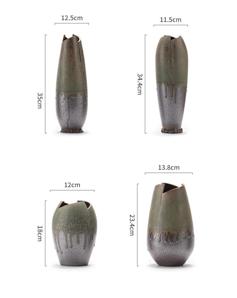 Wabi-Sabi Glazed Rustic Ceramic Vase 4