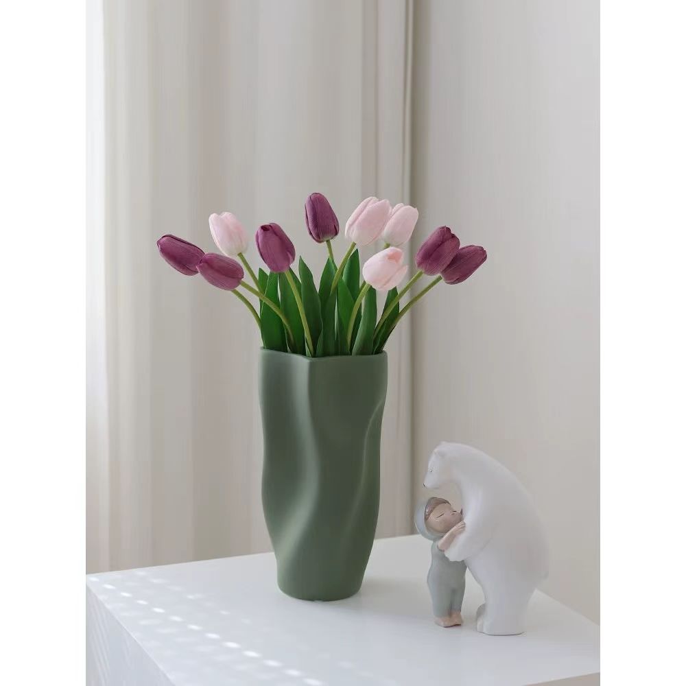 Wabi-Sabi Organic Curve Ceramic Vase 7