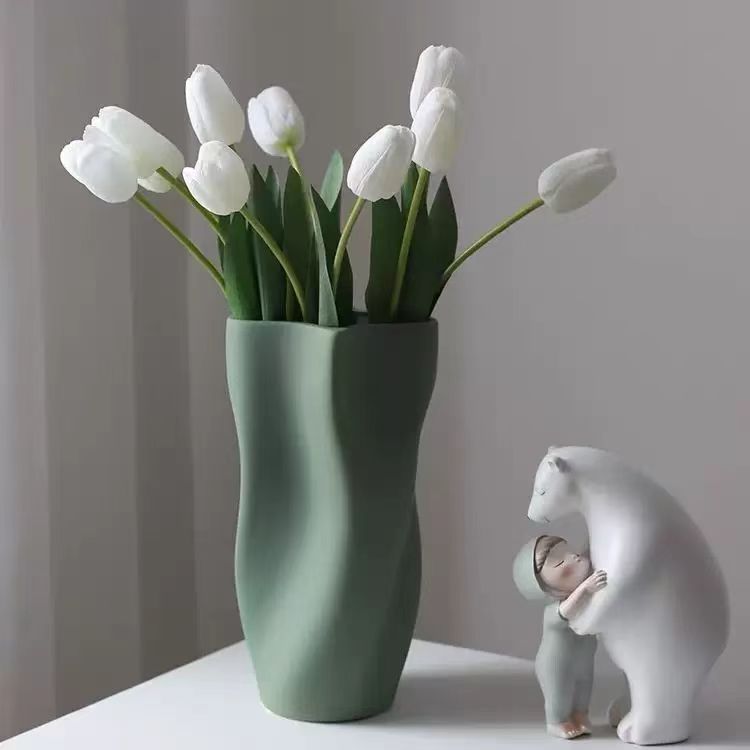 Wabi-Sabi Organic Curve Ceramic Vase 5