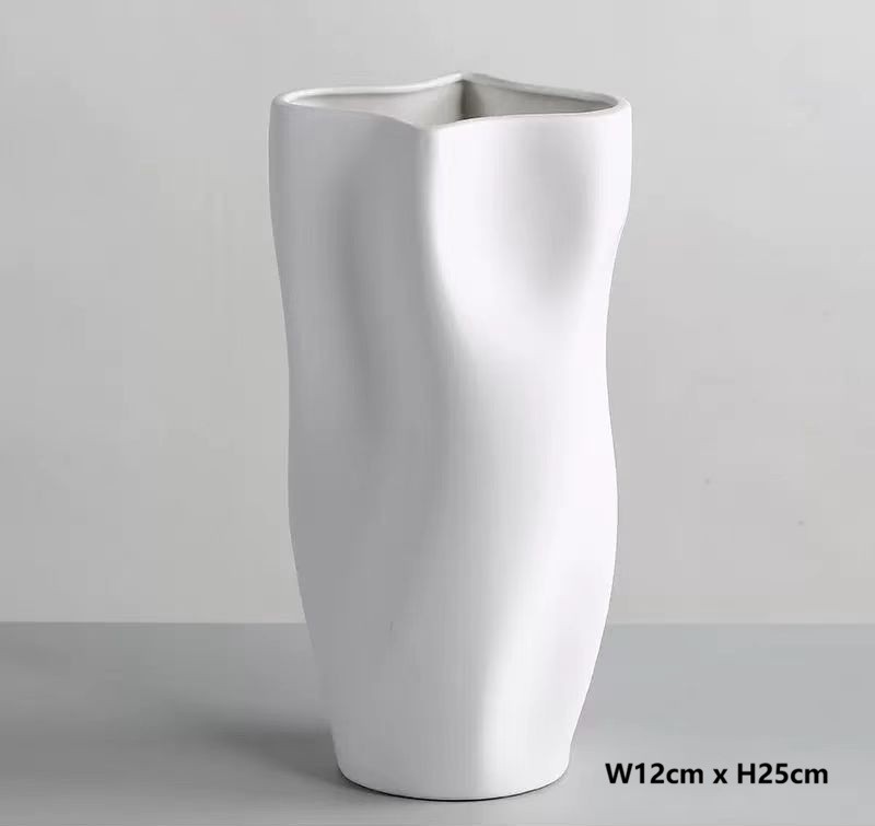 Wabi-Sabi Organic Curve Ceramic Vase 6