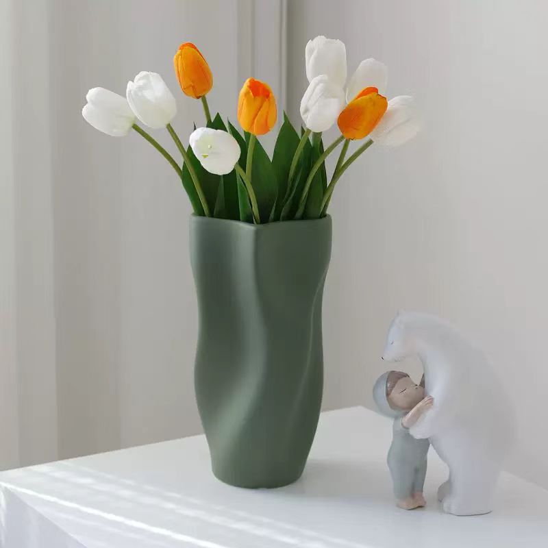 Wabi-Sabi Organic Curve Ceramic Vase