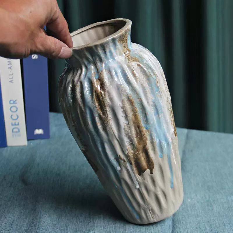 Wabi-Sabi Rustic Glazed Ceramic Vase