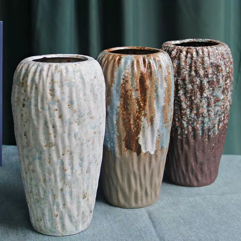 Wabi-Sabi Rustic Glazed Ceramic Vase 5