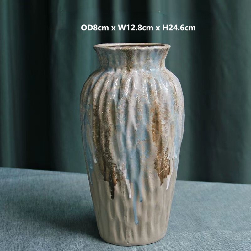 Wabi-Sabi Rustic Glazed Ceramic Vase 3