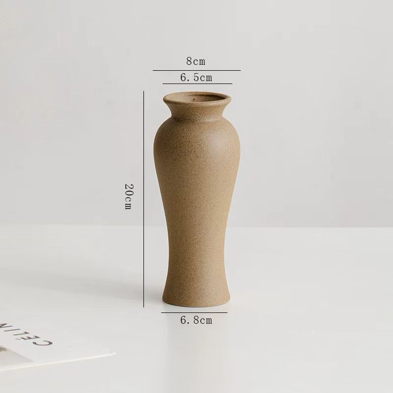 Wabi-Sabi Rustic Textured Ceramic Vase 9