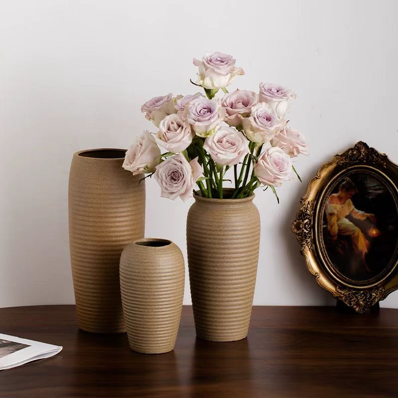 Wabi-Sabi Rustic Textured Ceramic Vase 11