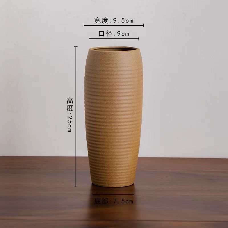 Wabi-Sabi Rustic Textured Ceramic Vase 5