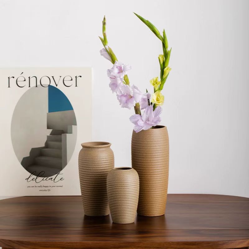 Wabi-Sabi Rustic Textured Ceramic Vase 12
