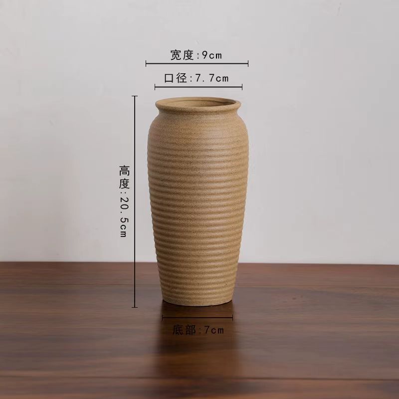 Wabi-Sabi Rustic Textured Ceramic Vase 4