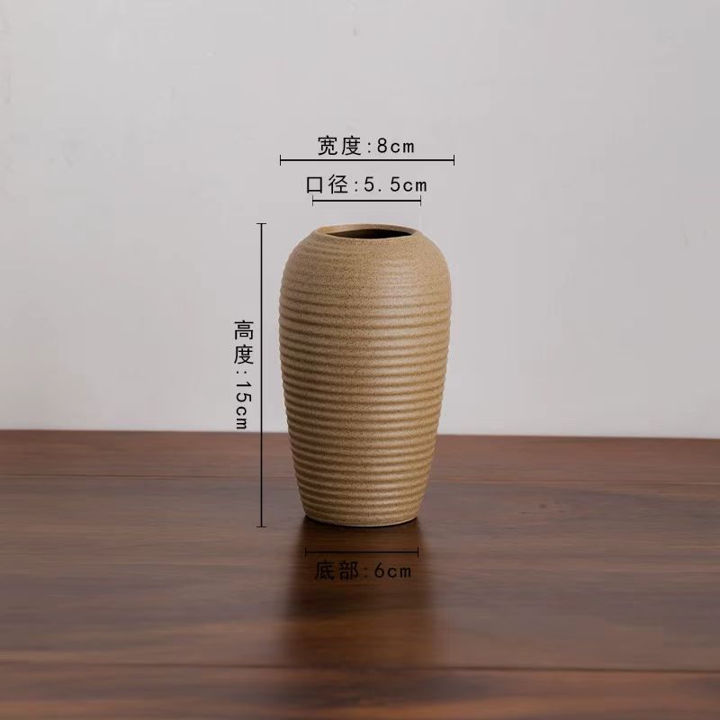 Wabi-Sabi Rustic Textured Ceramic Vase 10