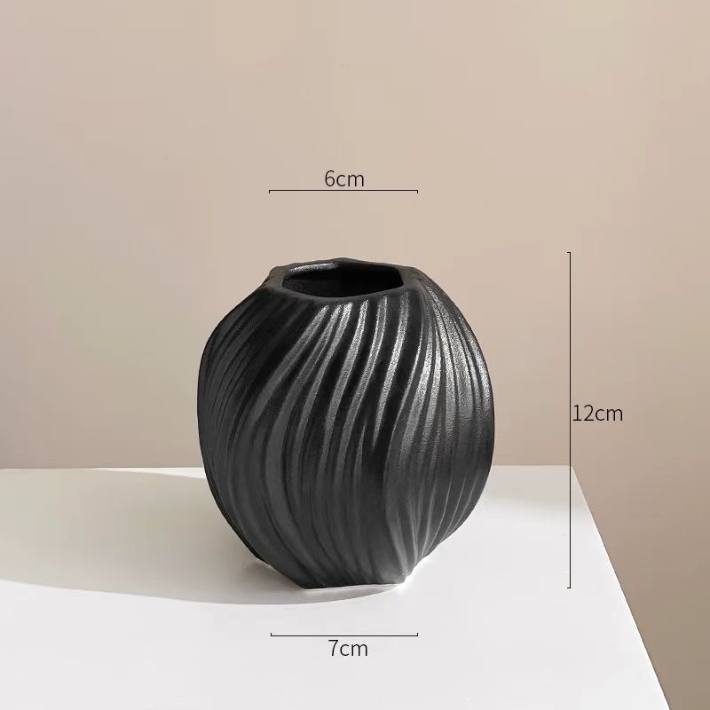 Wabi-Sabi Swirl Ceramic Vase