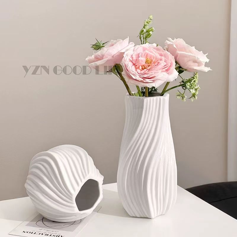 Wabi-Sabi Swirl Ceramic Vase 13