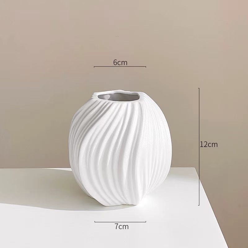 Wabi-Sabi Swirl Ceramic Vase 8