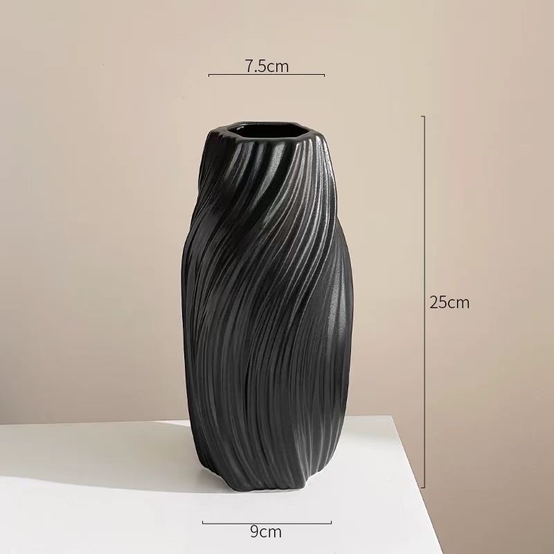 Wabi-Sabi Swirl Ceramic Vase