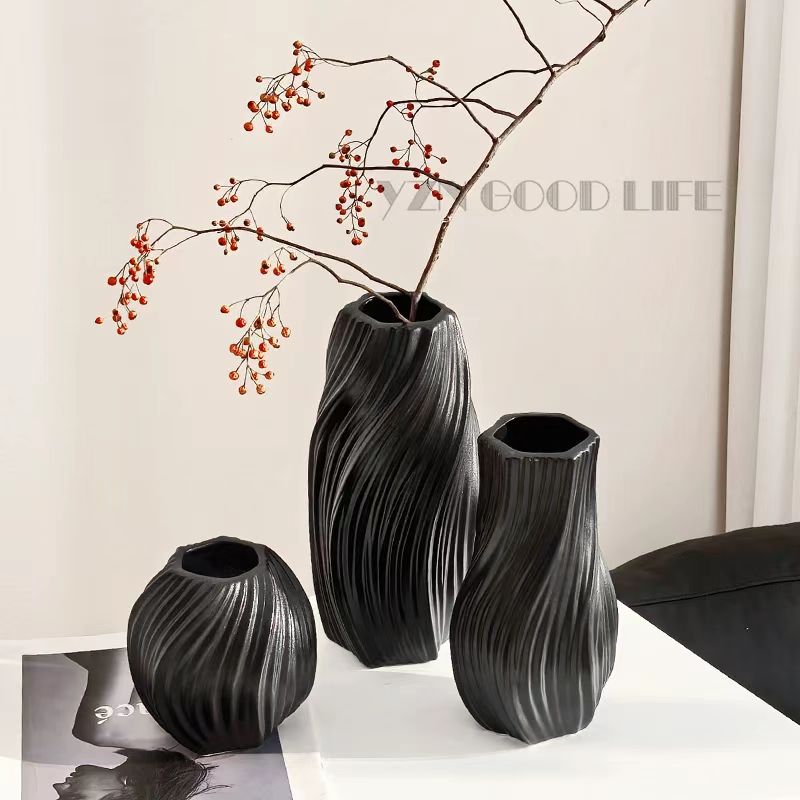Wabi-Sabi Swirl Ceramic Vase 11