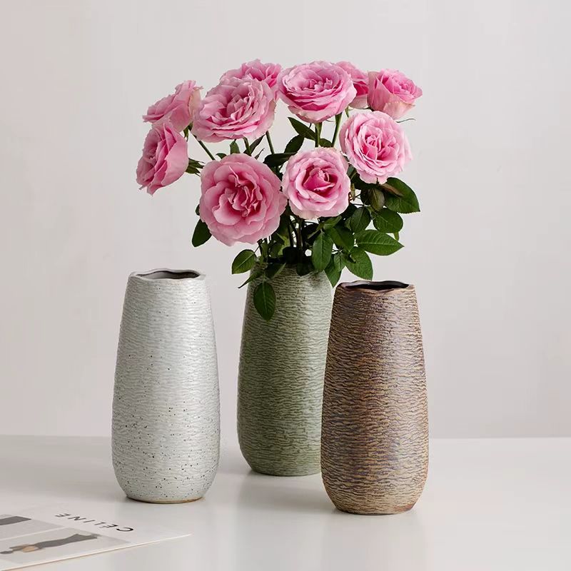 Wabi-Sabi Textured Matte Ceramic Vase 3