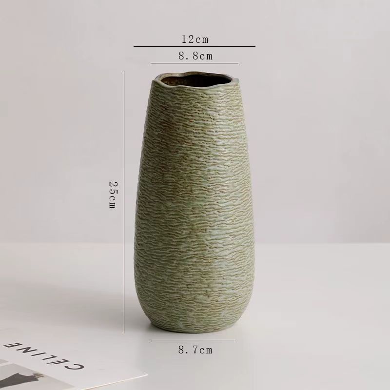 Wabi-Sabi Textured Matte Ceramic Vase 5