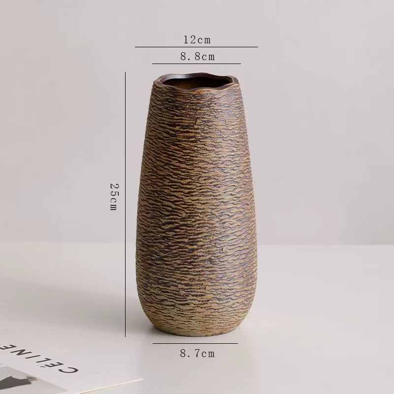 Wabi-Sabi Textured Matte Ceramic Vase 7