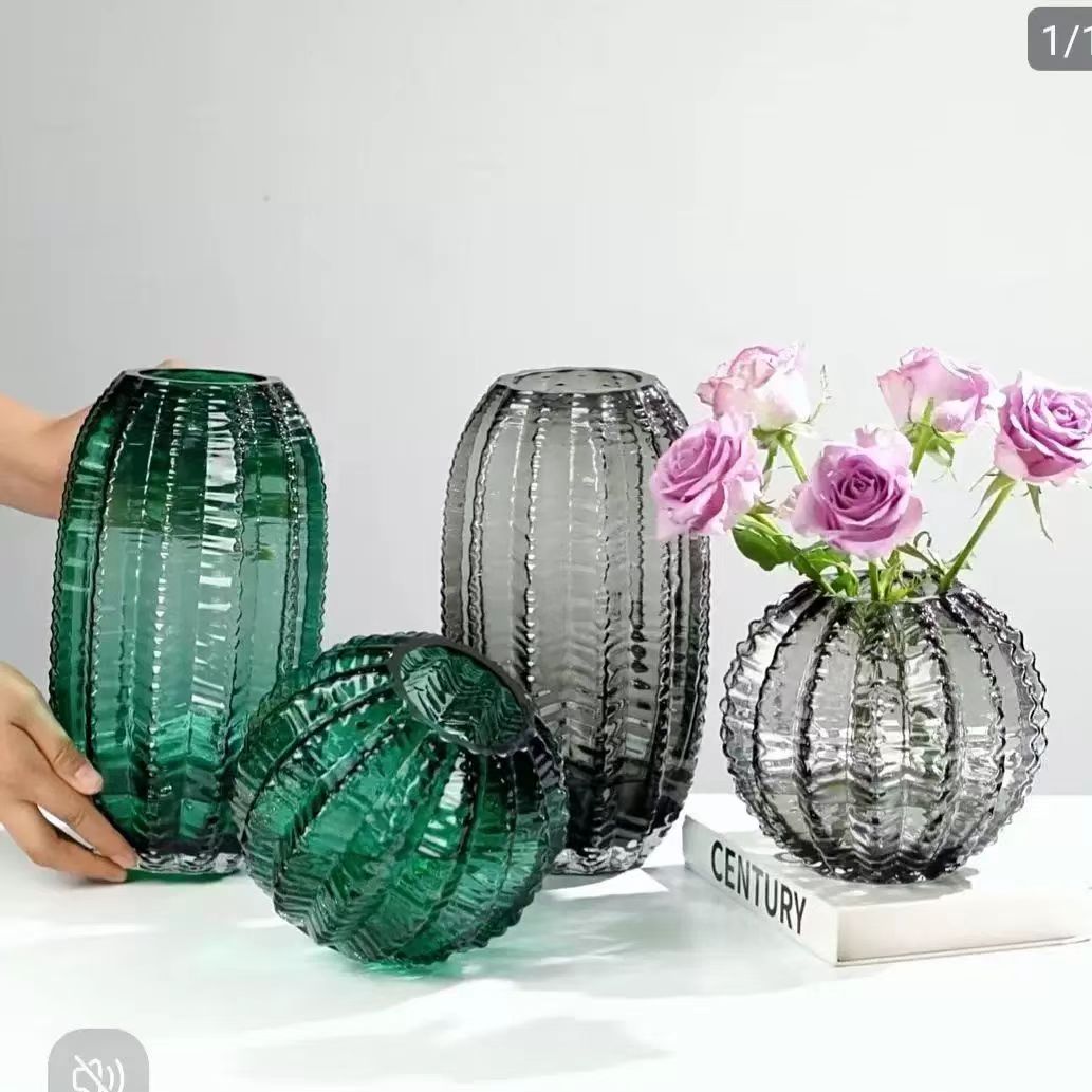 INS Cactus Textured Glass Vase 7