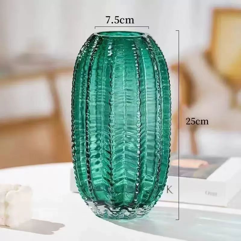 INS Cactus Textured Glass Vase 12